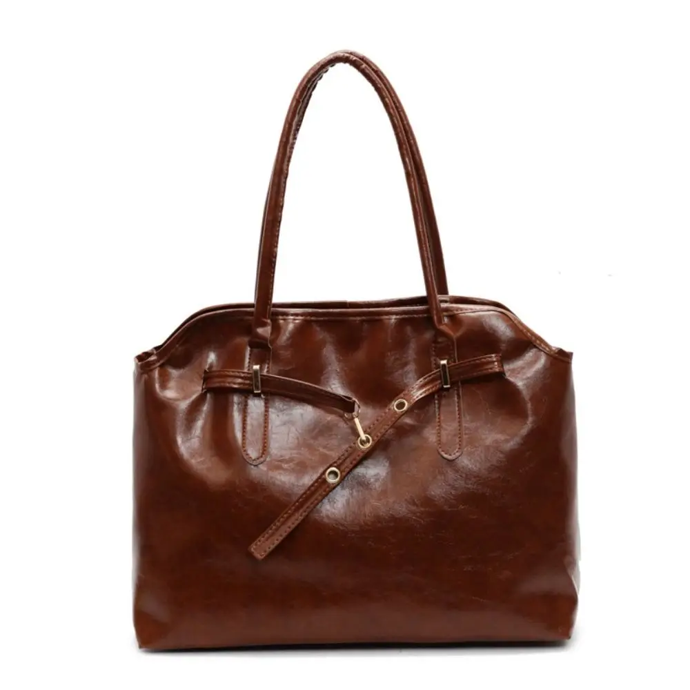 Fashionable Korean Style Retro Shoulder Bag Brown PU Leather Ladies Briefcase Handbag Solid Color Tote Bag Girls
Fashionable Korean Style Retro Shoulder Bag Brown PU Leather Ladies Briefcase Handbag Solid Color Tote Bag Girls