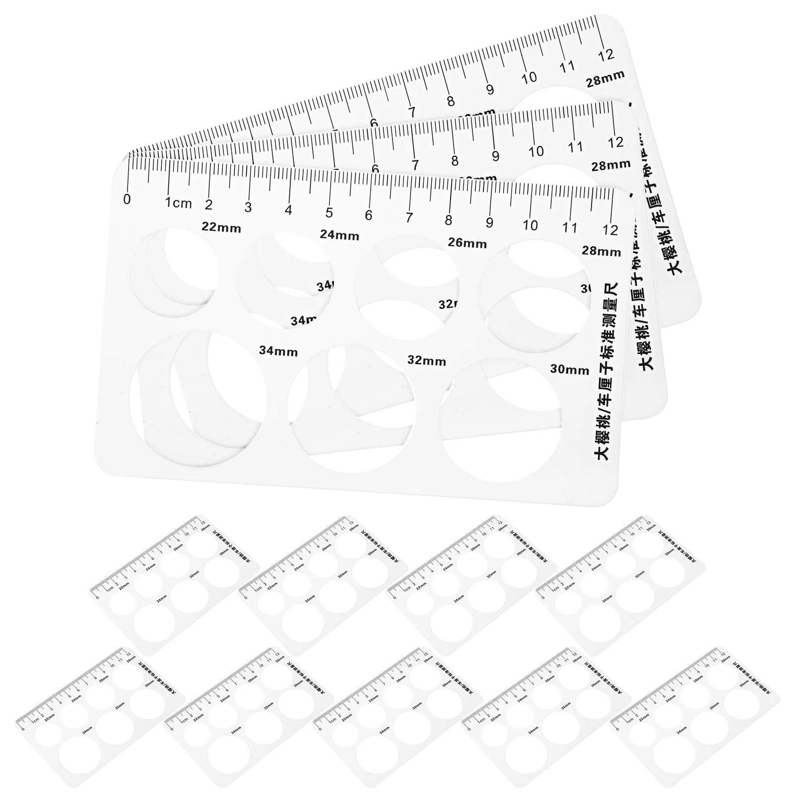 12 Pcs Pp Cherry Standard Measuring Ruler Fruit Diameter Caliper Fresh Grading Tool 12pcs Clear Gauge Rulers
12 Pcs Pp Cherry Standard Measuring Ruler Fruit Diameter Caliper Fresh Grading Tool 12pcs Clear Gauge Rulers