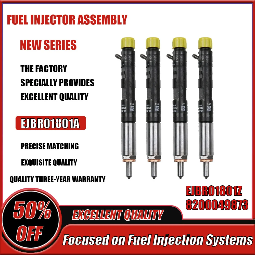 4Pcs EJBR01801A New Diesel Fuel Injector Nozzle EJBR01801Z / 8200049873 for Renault Clio Kangoo Megane Scenic 1.5 DCi 2001-
4Pcs EJBR01801A New Diesel Fuel Injector Nozzle EJBR01801Z / 8200049873 for Renault Clio Kangoo Megane Scenic 1.5 DCi 2001-