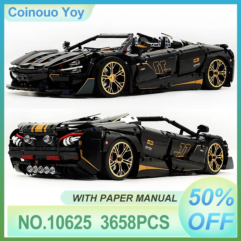 IN STOCK 1:8 MOC Sport Racing CAR Model 720S With Motor 10625 Building Block Bricks Puzzle DIY Toys For Children Christmas Gifts
IN STOCK 1:8 MOC Sport Racing CAR Model 720S With Motor 10625 Building Block Bricks Puzzle DIY Toys For Children Christmas Gifts