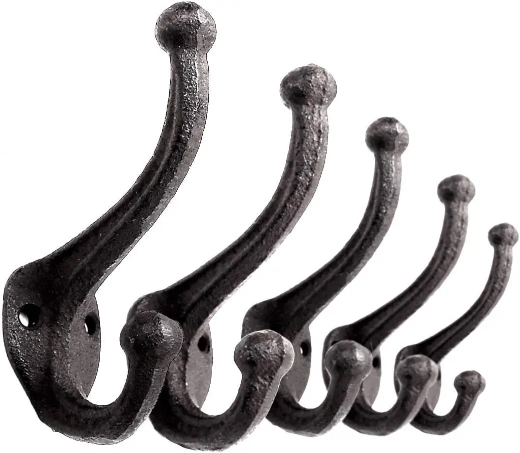 5-Pack Rustic Wall Hooks Heavy Duty Cast Iron Vintage Inspired Black for Mudroom Coat Purse Hat Hanging with Hardware
5-Pack Rustic Wall Hooks Heavy Duty Cast Iron Vintage Inspired Black for Mudroom Coat Purse Hat Hanging with Hardware