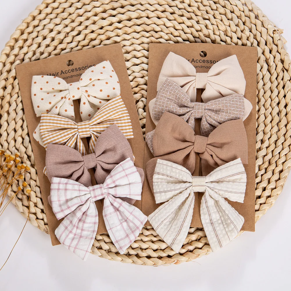 4Pcs/Set Baby Girls Hair Bows Clips Linen Cotton Ponytail Hairpins Plaid Flower Dot Printed Korean Ins Hairgrips Kids Headwear
4Pcs/Set Baby Girls Hair Bows Clips Linen Cotton Ponytail Hairpins Plaid Flower Dot Printed Korean Ins Hairgrips Kids Headwear