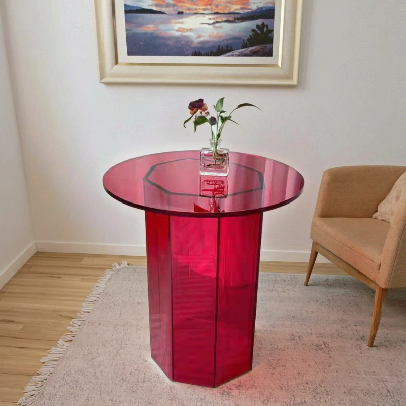 Small round acrylic coffee table, suitable for apartment fashion design
Small round acrylic coffee table, suitable for apartment fashion design