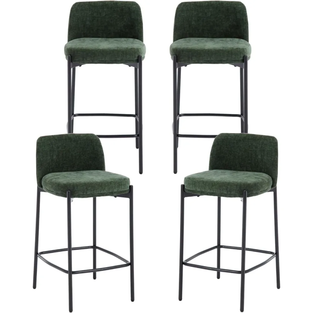 26" Modern Chenille Counter Stools Set of 4, Green Upholstered Boucle Counter Height Bar Stools with Comfy Back, High Dining Cha
26" Modern Chenille Counter Stools Set of 4, Green Upholstered Boucle Counter Height Bar Stools with Comfy Back, High Dining Cha