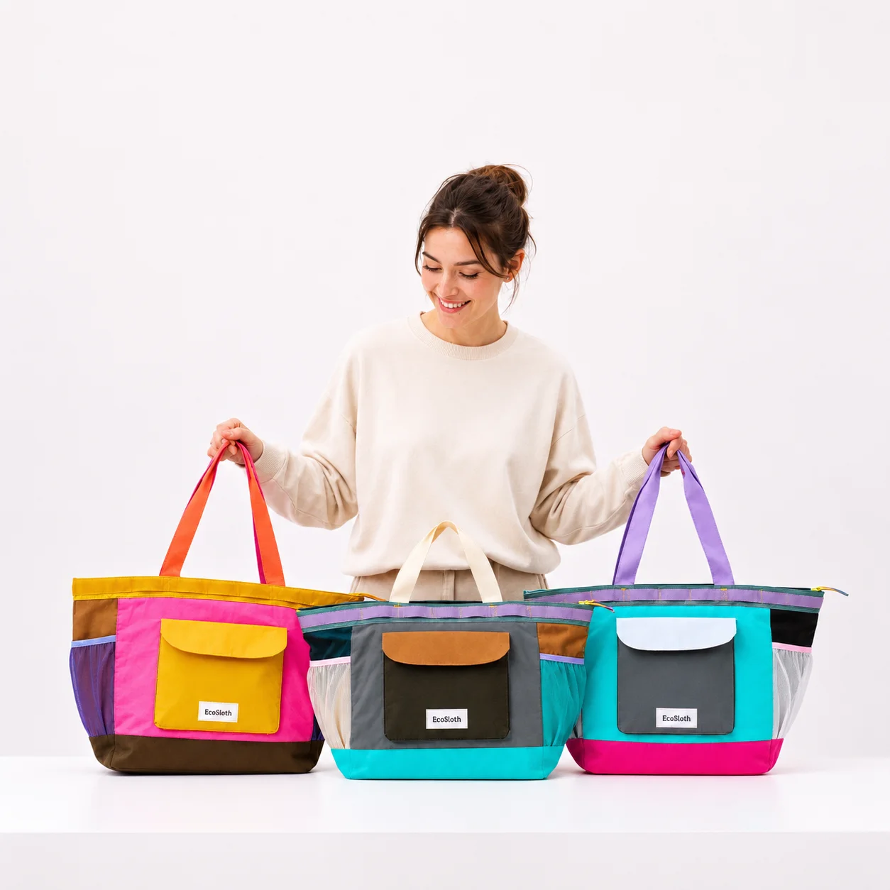 EcoSloth Luxury Nylon Shopping Bag, Unisex Color Block Design, Large Capacity Tote Bag, Random Color, Versatile for Commuting
EcoSloth Luxury Nylon Shopping Bag, Unisex Color Block Design, Large Capacity Tote Bag, Random Color, Versatile for Commuting