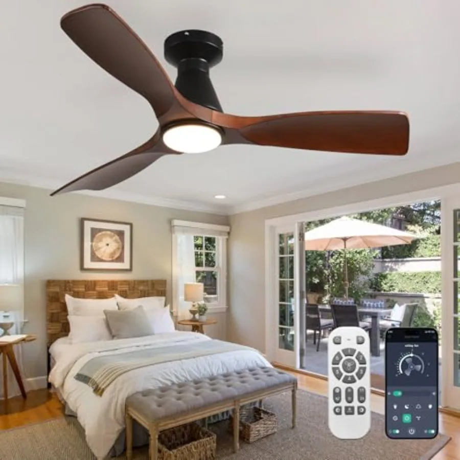 Ceiling Fans with Lights and Remote: Flush Mount Low Profile Ceiling Fan for Bedroom - Dimmable Indoor Outdoor Fan with APP Con
Ceiling Fans with Lights and Remote: Flush Mount Low Profile Ceiling Fan for Bedroom - Dimmable Indoor Outdoor Fan with APP Con