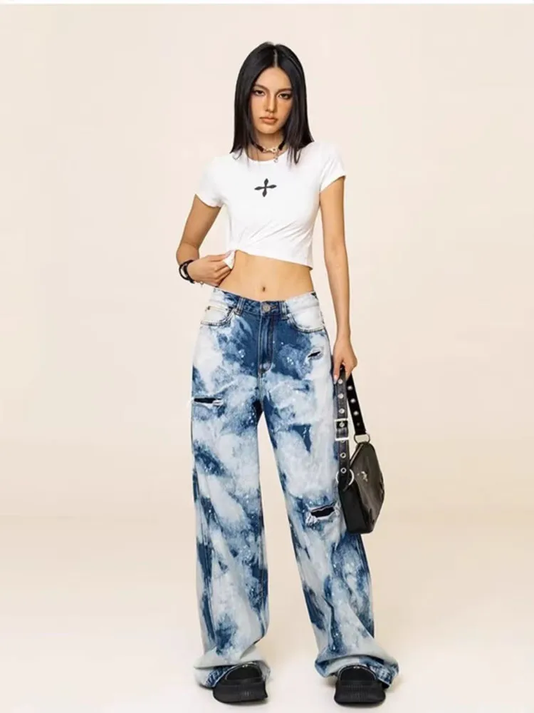 Fashion Camouflage Print Ripped Jeans Hole Denim Pants Pantalones Mujer Vintage Straight Pants
Fashion Camouflage Print Ripped Jeans Hole Denim Pants Pantalones Mujer Vintage Straight Pants