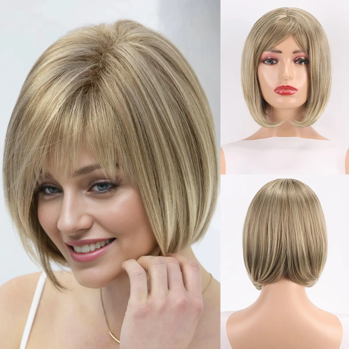 Synthetic Fashion Wig for Women Fluffy Ash Blonde Short Curly Full Head with Side Bangs Cosplay Daily Party
Synthetic Fashion Wig for Women Fluffy Ash Blonde Short Curly Full Head with Side Bangs Cosplay Daily Party