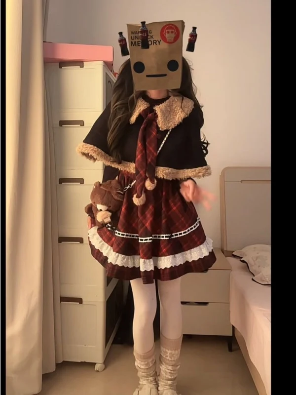 Red Plaid Long Sve Dr with Fur Collar Women's Faion Set Autumn Princ Sle Two-Piece Suit Cisas Aosphere Clo...
Red Plaid Long Sve Dr with Fur Collar Women's Faion Set Autumn Princ Sle Two-Piece Suit Cisas Aosphere Clo...