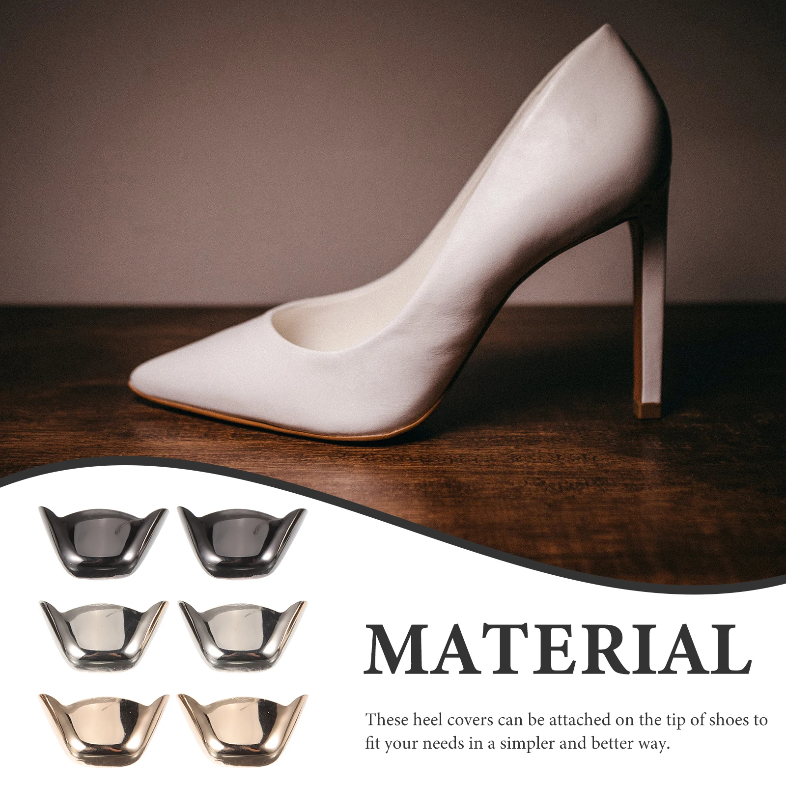 3 Pairs High Heel Tip Caps Metal Protectors Golden Silver Gun Color Pointed Toe Covers Heel Guards Boot Toe Guards Shoe
3 Pairs High Heel Tip Caps Metal Protectors Golden Silver Gun Color Pointed Toe Covers Heel Guards Boot Toe Guards Shoe