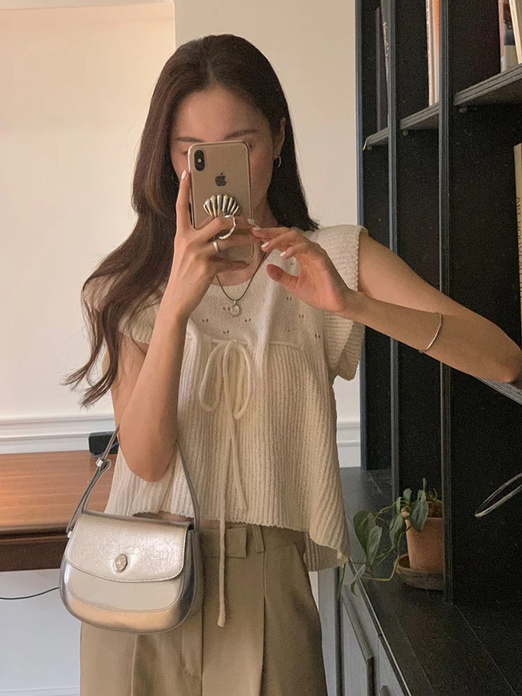 Ele Hollow out Sweet Svel round Ne ort Knitted T-irt Women's Faionable Top Korean Sle Commute Wind
Ele Hollow out Sweet Svel round Ne ort Knitted T-irt Women's Faionable Top Korean Sle Commute Wind