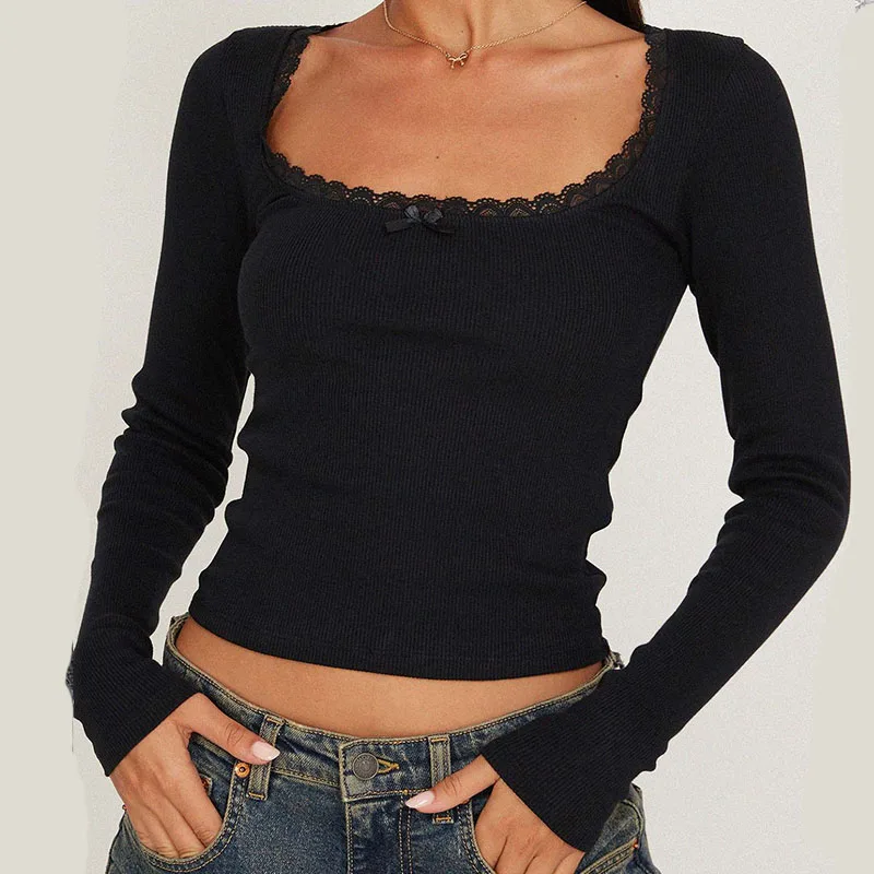 Women Y2k Crop Tops Autumn Spring Long Sleeve Square Neck Ribbed Slim Fitted T-Shirt Aesthetic Fairy Tees Tops Retro Streetwear
Women Y2k Crop Tops Autumn Spring Long Sleeve Square Neck Ribbed Slim Fitted T-Shirt Aesthetic Fairy Tees Tops Retro Streetwear