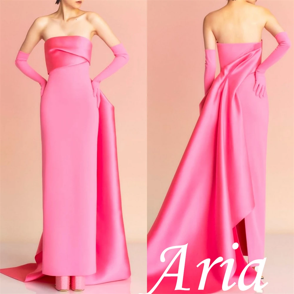 Customized Temperament Sheath Back Slit Evening Dress Graceful Strapless Celebrity Gowns Delicate Satin Ribbons Party Dress
Customized Temperament Sheath Back Slit Evening Dress Graceful Strapless Celebrity Gowns Delicate Satin Ribbons Party Dress