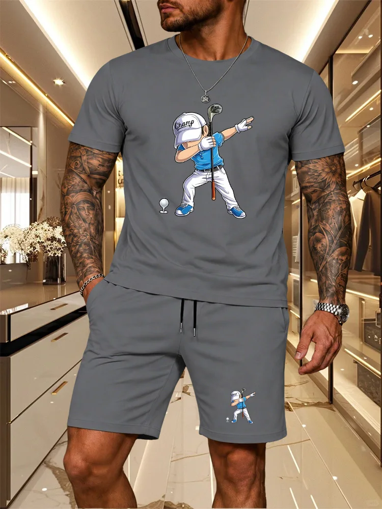 Men's 2-piece Summer Breathable Cartoon Golf Player Printed T-shirt+Drawstring Shorts Set Casual Sports Set
Men's 2-piece Summer Breathable Cartoon Golf Player Printed T-shirt+Drawstring Shorts Set Casual Sports Set