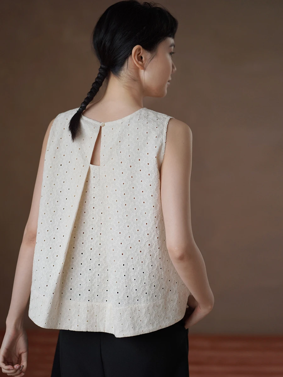 Slimming Embroidered A-Line Tank Top round Ne Svel Summer Daisy Series Ele Sle Cotton Casual Wear for Women
Slimming Embroidered A-Line Tank Top round Ne Svel Summer Daisy Series Ele Sle Cotton Casual Wear for Women