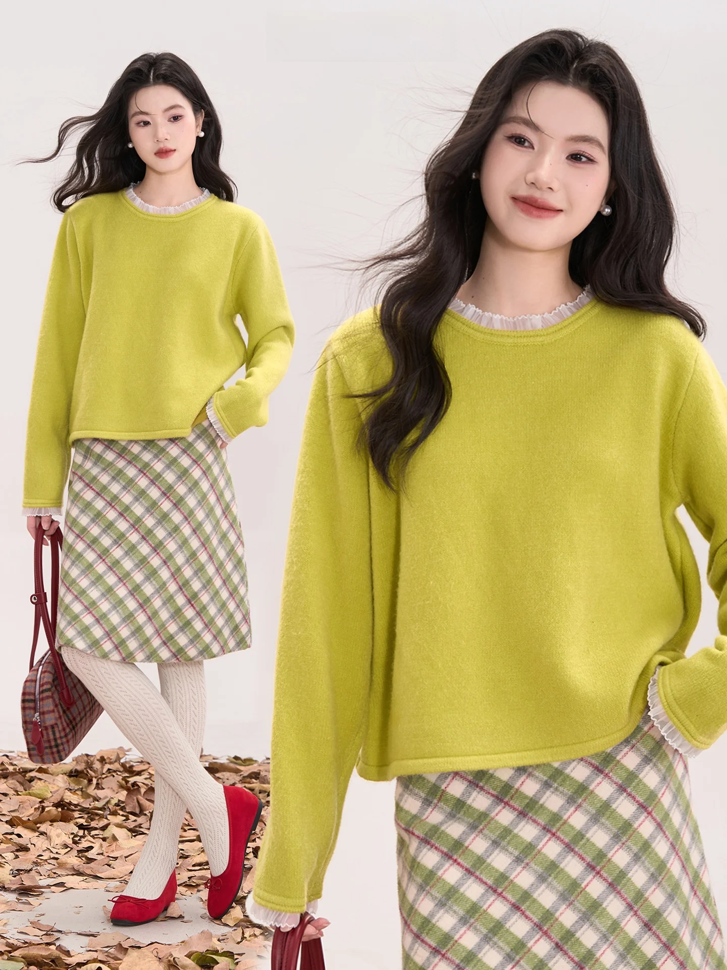 Thiened Knitted Sweet Sle round Ne Sweater Women's Winter Warm Pure Color Floral Heme up Picture Sweater
Thiened Knitted Sweet Sle round Ne Sweater Women's Winter Warm Pure Color Floral Heme up Picture Sweater