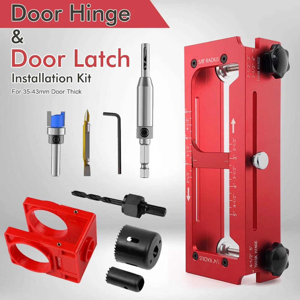 Door Hinge Installation Kit Door Lock Hole Drilling Jig Woodworking Locator Template Opener Guide Tool Set for Cabinet Doors DIY
Door Hinge Installation Kit Door Lock Hole Drilling Jig Woodworking Locator Template Opener Guide Tool Set for Cabinet Doors DIY
