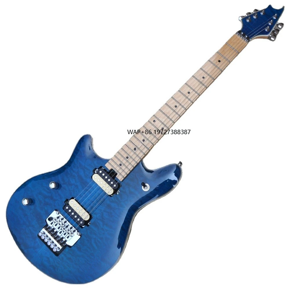 Left Handed Blue Electric Guitar Chrome Floyd Rose Bridge Musical Instrument
Left Handed Blue Electric Guitar Chrome Floyd Rose Bridge Musical Instrument