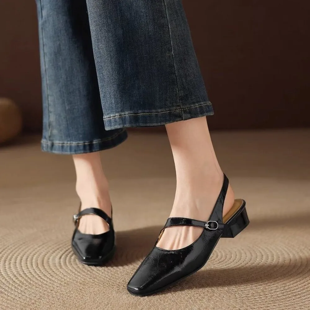 NEW Summer Women Sandals Split Leather Shoes for Women Square Toe Chunky Heel Shoes Cover Toe Slingback Shoes Slip-on Sandals
NEW Summer Women Sandals Split Leather Shoes for Women Square Toe Chunky Heel Shoes Cover Toe Slingback Shoes Slip-on Sandals