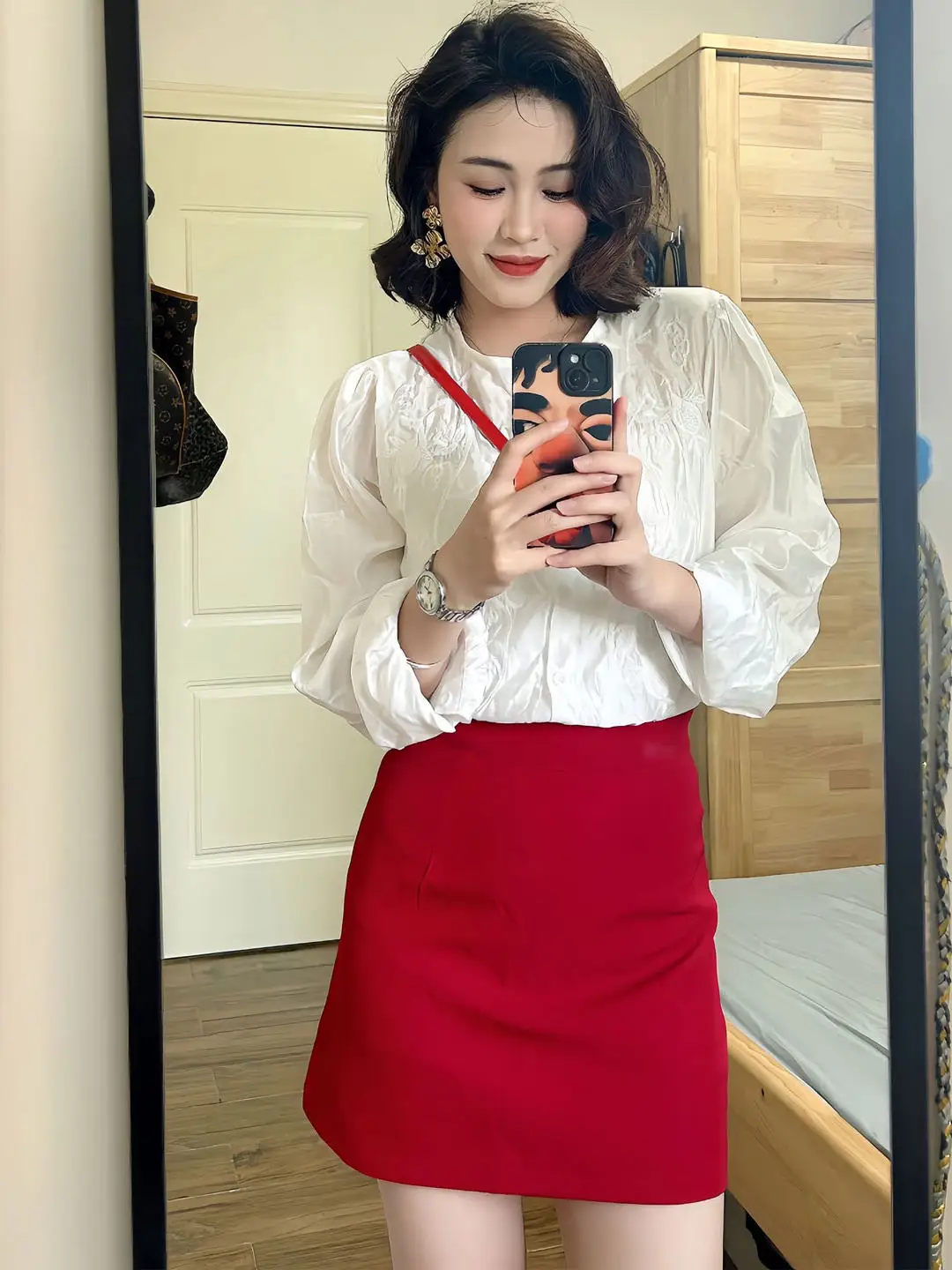 Fashionable Korean Style Long Sleeve Shirt Women's High Waist Slim Fit Short Skirt Set Spring Commute Style round Neck Button up
Fashionable Korean Style Long Sleeve Shirt Women's High Waist Slim Fit Short Skirt Set Spring Commute Style round Neck Button up