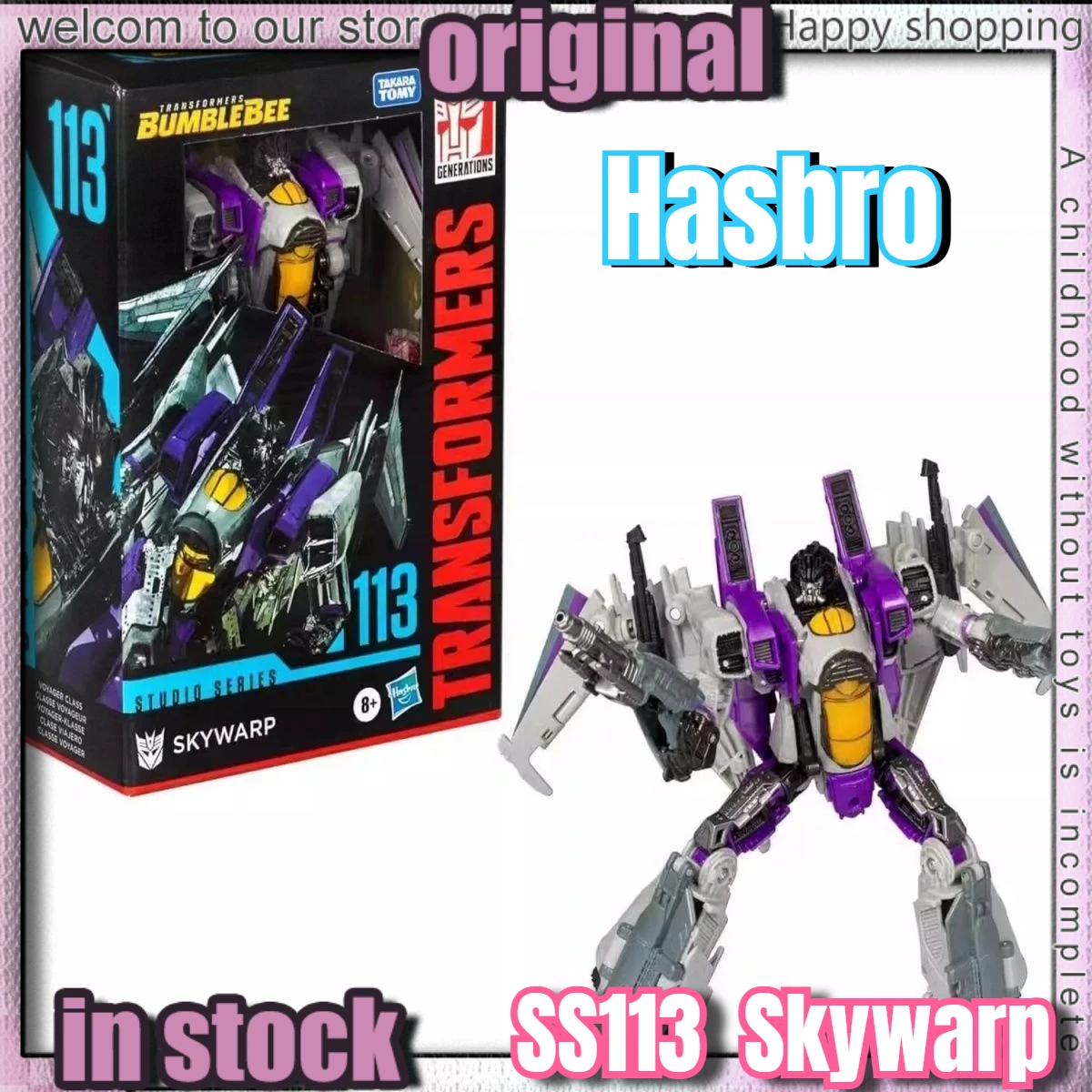 Hasbro Transformers Studio Series SS113 Skywarp Voyager Class Deformation Robot Transformers: Bumblebee Movie Figure Model Toy
Hasbro Transformers Studio Series SS113 Skywarp Voyager Class Deformation Robot Transformers: Bumblebee Movie Figure Model Toy