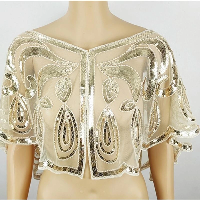 Sequins Embroidery Lace Capes Wedding Wrap Breathable Mesh Short Shawl Beach Holiday for Trendy Accessorizing
Sequins Embroidery Lace Capes Wedding Wrap Breathable Mesh Short Shawl Beach Holiday for Trendy Accessorizing