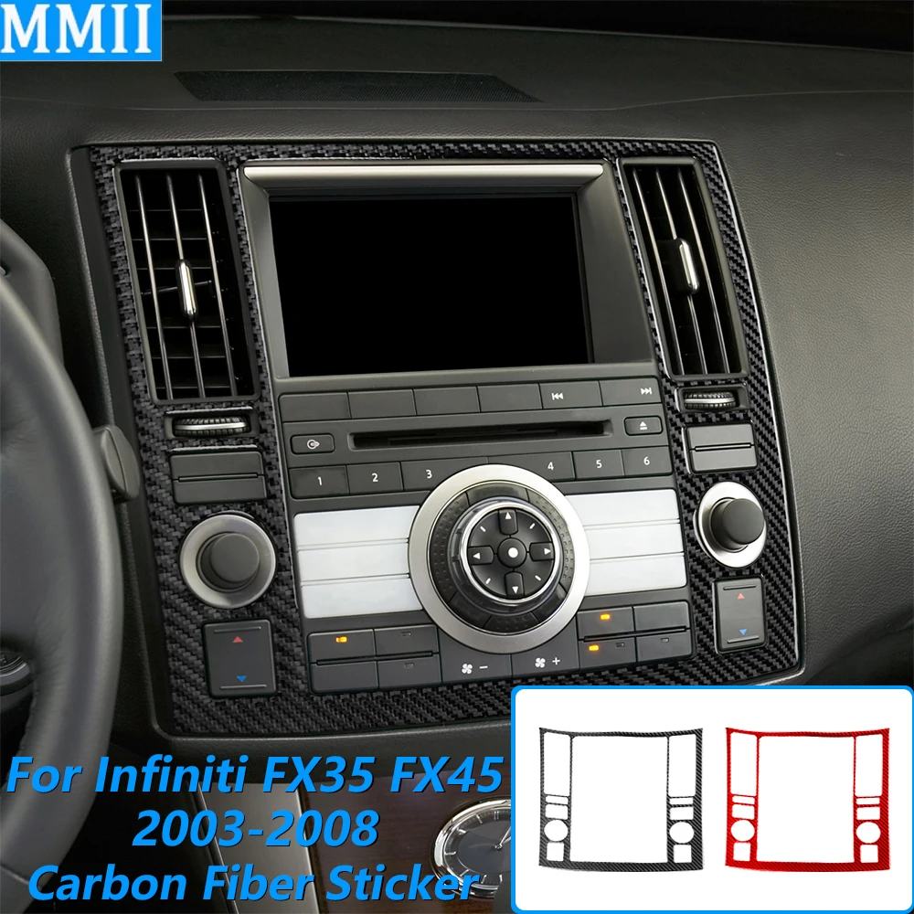 Для Infiniti FX35 FX45 S50 2006-2008: накладка на центральную консоль из углеродного волокна для вентиляционных отверстий, панели радио/CD, аксессуары для автомобиля, наклейка
Для Infiniti FX35 FX45 S50 2006-2008: накладка на центральную консоль из углеродного волокна для вентиляционных отверстий, панели радио/CD, аксессуары для автомобиля, наклейка