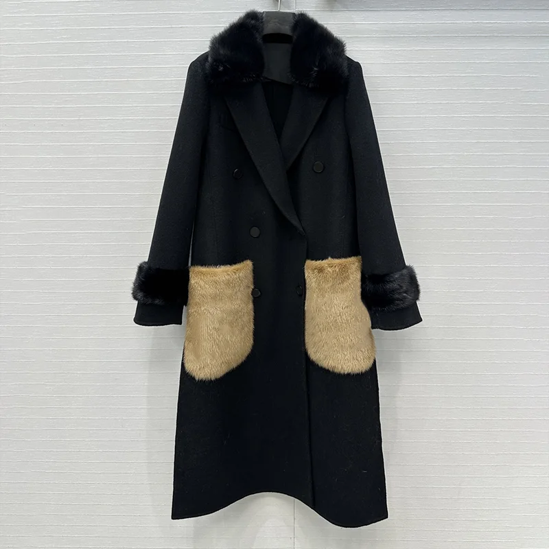 Высококачественное двустороннее шерстяное пальто, женский осенне-зимний плащ, роскошная женская одежда с меховым воротником 251223204
Высококачественное двустороннее шерстяное пальто, женский осенне-зимний плащ, роскошная женская одежда с меховым воротником 251223204