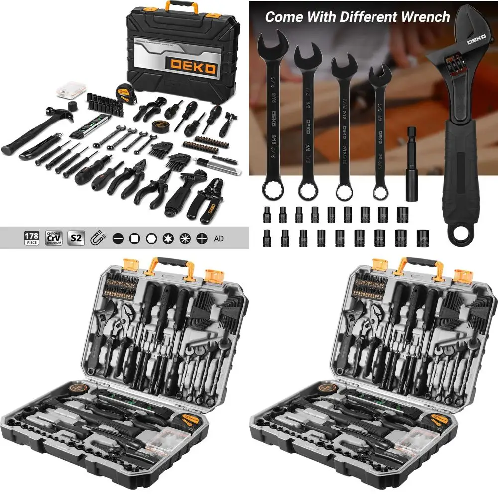 Полный набор инструментов для дома и автомобиля из 178 предметов в пластиковом кейсе: незаменимые ручные инструменты, дрель, гаечные ключи и торцевые головки для мужчин
Полный набор инструментов для дома и автомобиля из 178 предметов в пластиковом кейсе: незаменимые ручные инструменты, дрель, гаечные ключи и торцевые головки для мужчин