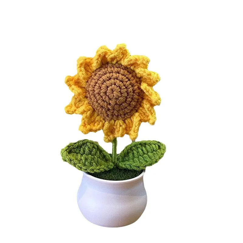 Handmade Crochet Potted Flower Yarn Knitted Artificial Sunflower Lily Of The Valley Home Decoration Gift For Adults Room Decor
Handmade Crochet Potted Flower Yarn Knitted Artificial Sunflower Lily Of The Valley Home Decoration Gift For Adults Room Decor