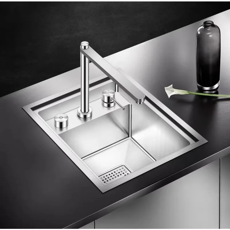 304 stainless steel kitchen handmade sink with cover hidden vegetable basin small sink single tank set
304 stainless steel kitchen handmade sink with cover hidden vegetable basin small sink single tank set