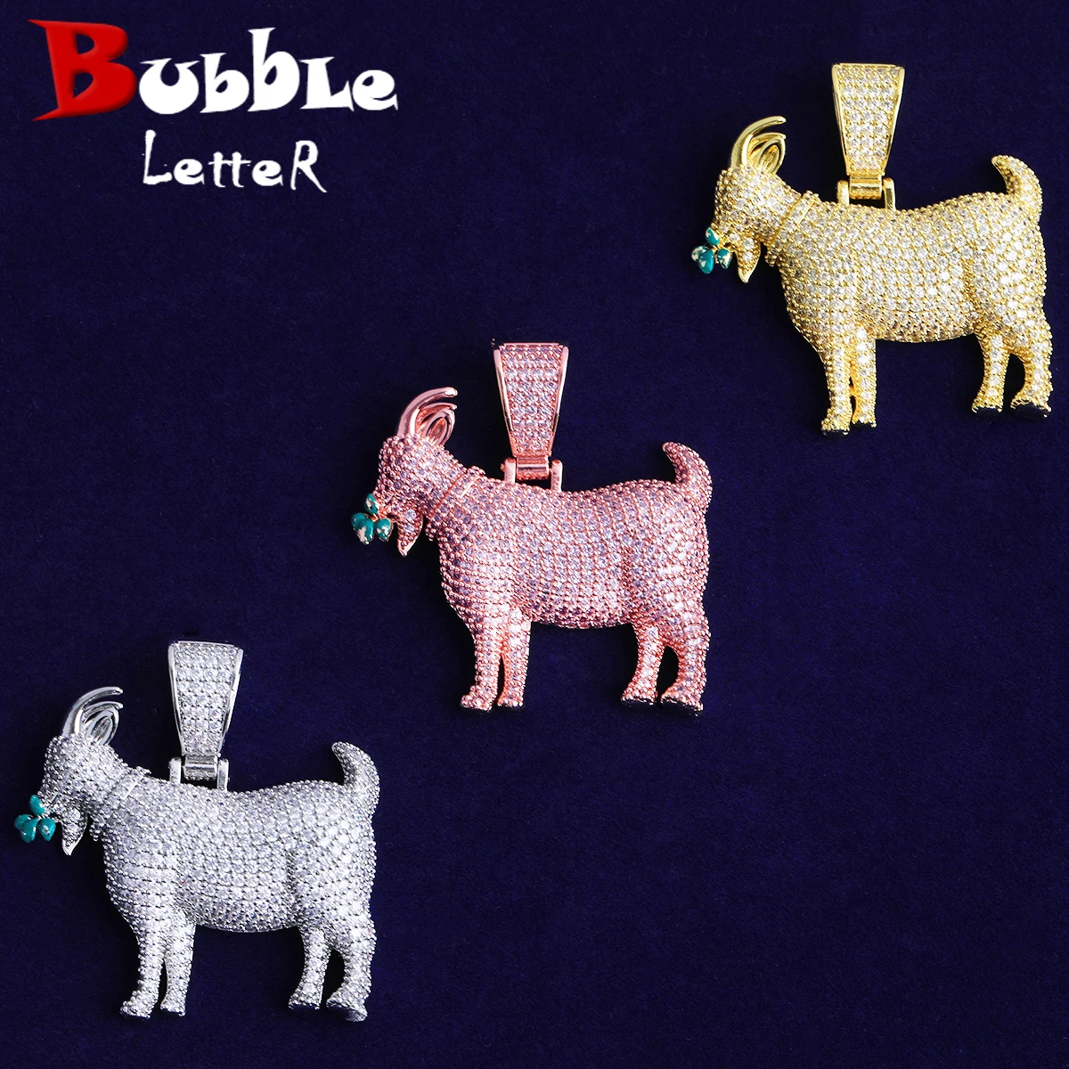 Bubble Letter Iced Out Goat Grass Necklace Pendant for Men Real Gold Plated 5A Cubic Zirconia Hip Hop Jewelry
Bubble Letter Iced Out Goat Grass Necklace Pendant for Men Real Gold Plated 5A Cubic Zirconia Hip Hop Jewelry