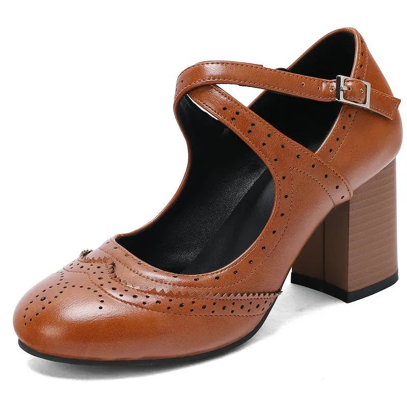 Big Size 48 49 50 Vintage Olive Brown Buckle Strap Retro Woman Spring Fall Shoes High Heel Pumps Brogue Designer Mary Janes
Big Size 48 49 50 Vintage Olive Brown Buckle Strap Retro Woman Spring Fall Shoes High Heel Pumps Brogue Designer Mary Janes
