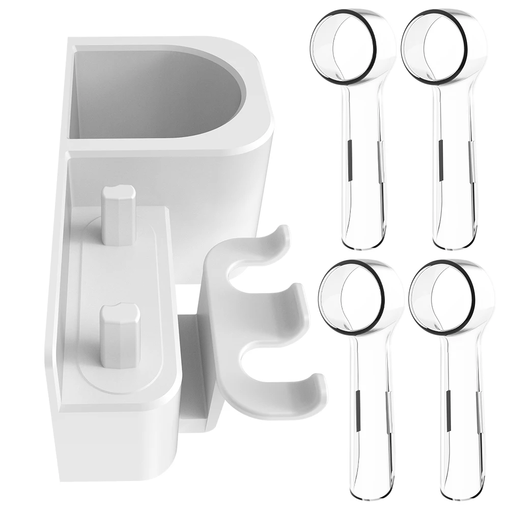 Набор самоклеящихся органайзеров для зубных щеток и 4 пылезащитных чехлов для насадок, совместимый с электрическими зубными щетками Oral-B
Набор самоклеящихся органайзеров для зубных щеток и 4 пылезащитных чехлов для насадок, совместимый с электрическими зубными щетками Oral-B