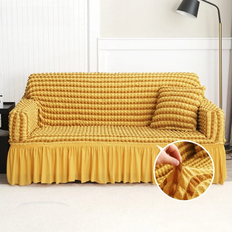 Full Wrap Bubble Skirt Design Universal for All Seasons High End Feeling Sofa Cover Polyester Material Color
Full Wrap Bubble Skirt Design Universal for All Seasons High End Feeling Sofa Cover Polyester Material Color