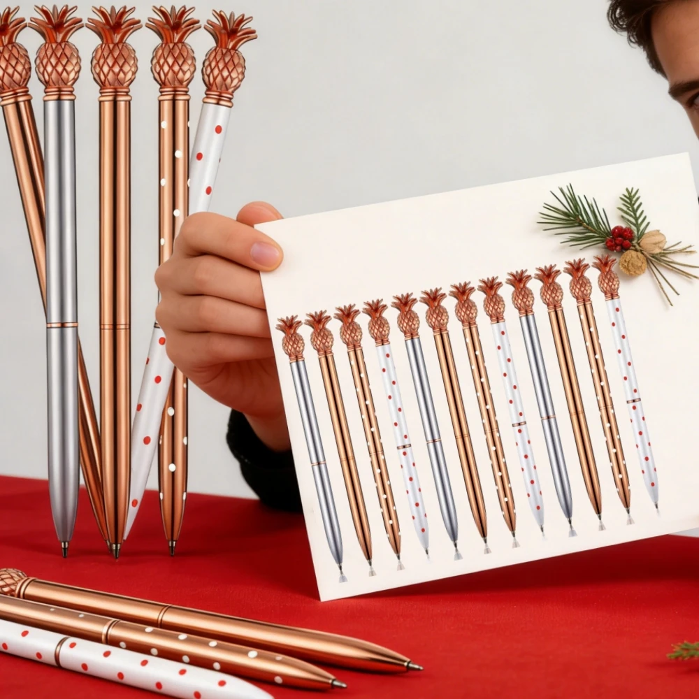 24 PCS Creative Neutral Pens Metal Pineapple Shaped Ballpoint Gel Ink Pen Cute Holiday Gifts Ideal for Office and Home Supplies
24 PCS Creative Neutral Pens Metal Pineapple Shaped Ballpoint Gel Ink Pen Cute Holiday Gifts Ideal for Office and Home Supplies