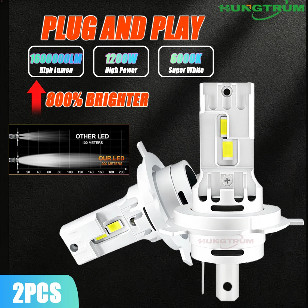 Светодиодные лампы H4 для фар, 1600000 лм, 1200 Вт, сверхъяркие, без ошибок CANBUS, ближний/дальний свет, для автомобилей и мотоциклов, 6000K, белый свет
Светодиодные лампы H4 для фар, 1600000 лм, 1200 Вт, сверхъяркие, без ошибок CANBUS, ближний/дальний свет, для автомобилей и мотоциклов, 6000K, белый свет