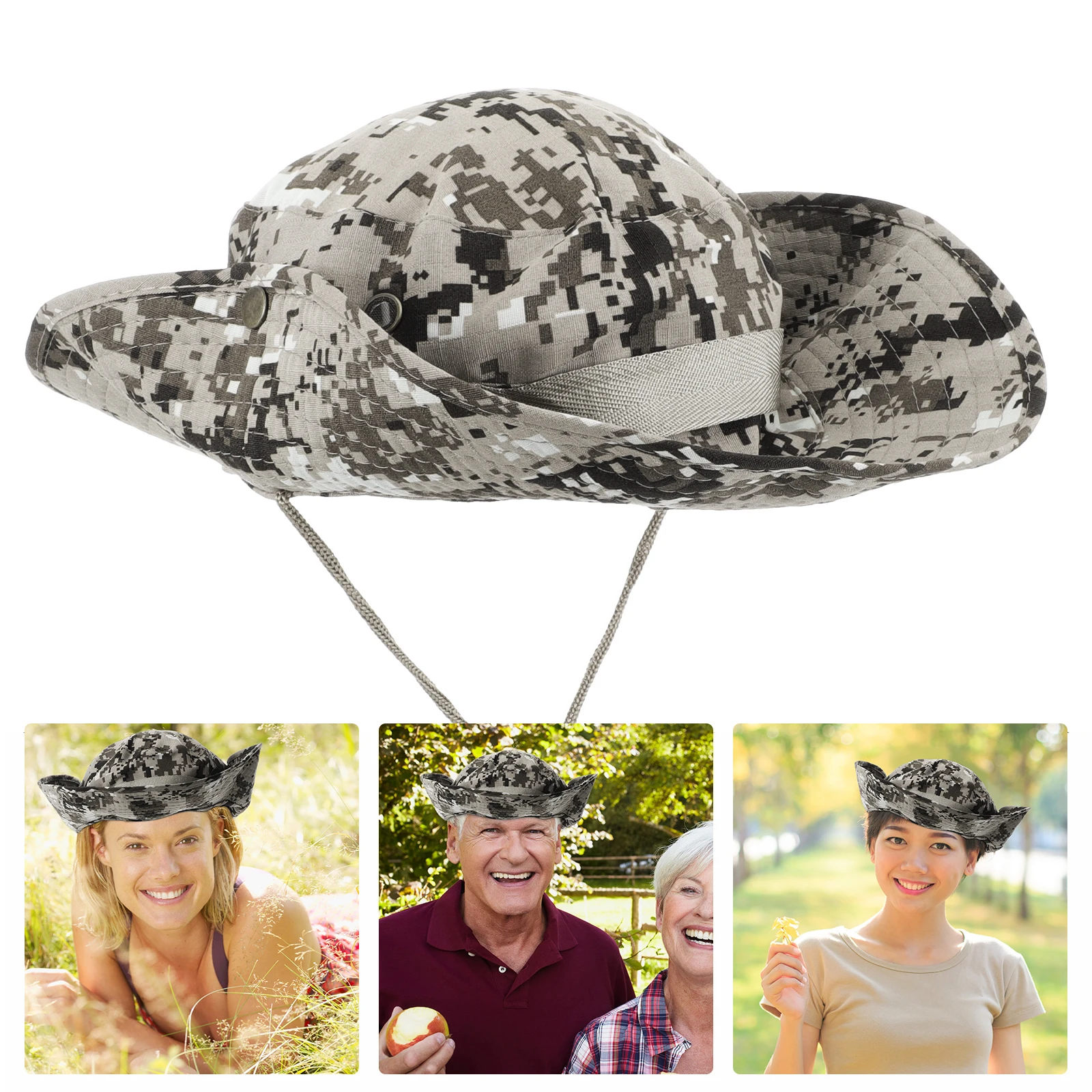 Camouflage Sun Hat Lightweight Durable Breathable Material for Beach Hiking Vacation Outdoor Protection Cap Simple Style Casual
Camouflage Sun Hat Lightweight Durable Breathable Material for Beach Hiking Vacation Outdoor Protection Cap Simple Style Casual