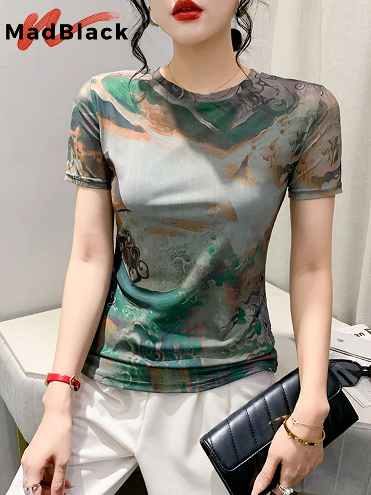MadBlack Retro Summer European Clothes TShirts Woman Sexy O Necks Position Print Slim Mesh Tops Short Sleeve Tees 2023 T34313C
MadBlack Retro Summer European Clothes TShirts Woman Sexy O Necks Position Print Slim Mesh Tops Short Sleeve Tees 2023 T34313C
