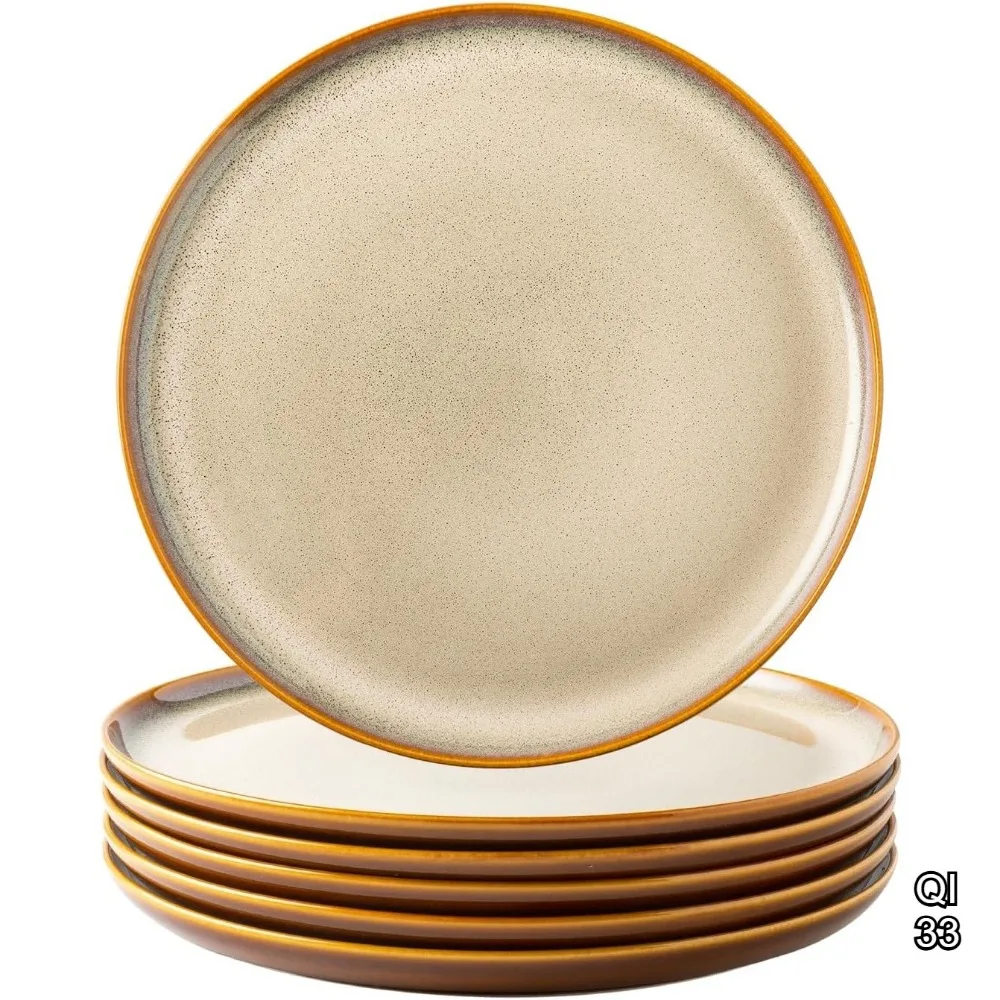 Набор из 6 керамических обеденных тарелок, 10,5 дюймов, с реактивной глазурью, из фарфора, пригоден для микроволновой печи и посудомоечной машины, устойчив к царапинам - цвет хаки
Набор из 6 керамических обеденных тарелок, 10,5 дюймов, с реактивной глазурью, из фарфора, пригоден для микроволновой печи и посудомоечной машины, устойчив к царапинам - цвет хаки