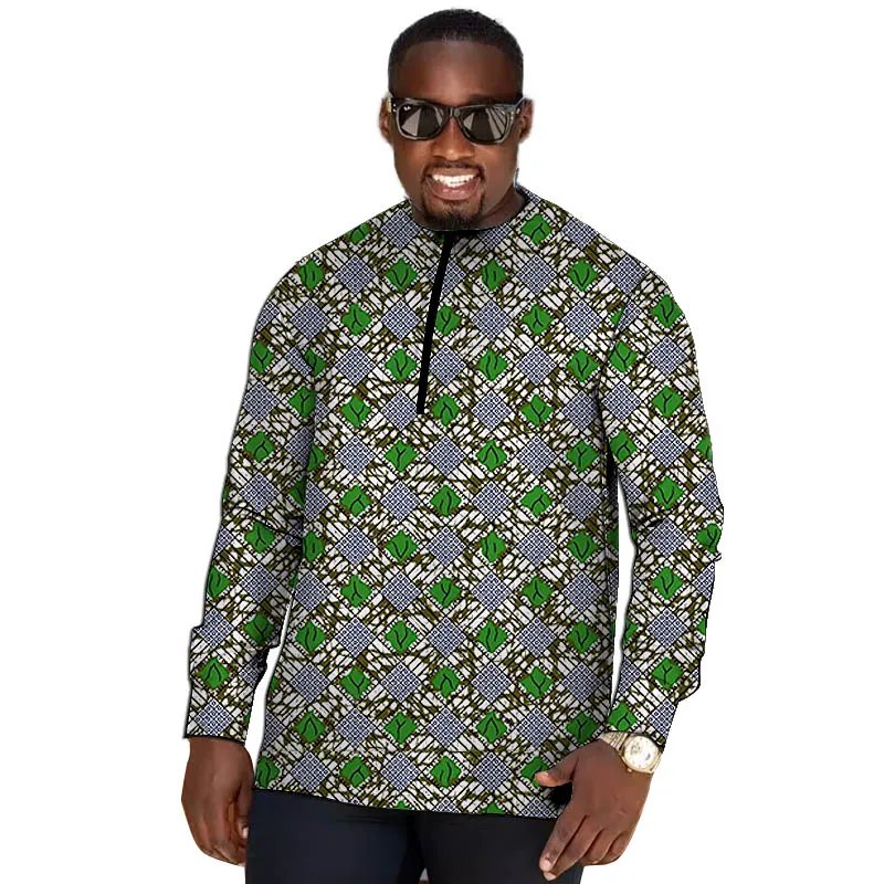 African Couture Zipper Fly Men's Shirts Original Design Print O-neck Tops Tailor Made Party Wear Pattern Groom Outfit
African Couture Zipper Fly Men's Shirts Original Design Print O-neck Tops Tailor Made Party Wear Pattern Groom Outfit
