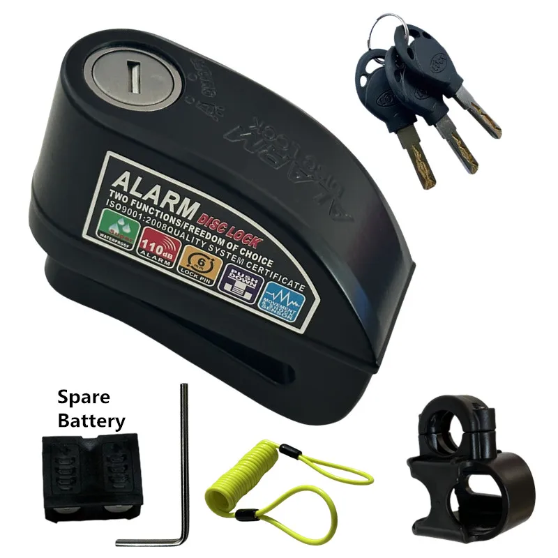 Falante Motorcycle Disc Brake Alarm Lock difunctional waterproof Bicycle Scooter Anti-theft Wheel Disc Brake Lock+Spare battery
Falante Motorcycle Disc Brake Alarm Lock difunctional waterproof Bicycle Scooter Anti-theft Wheel Disc Brake Lock+Spare battery