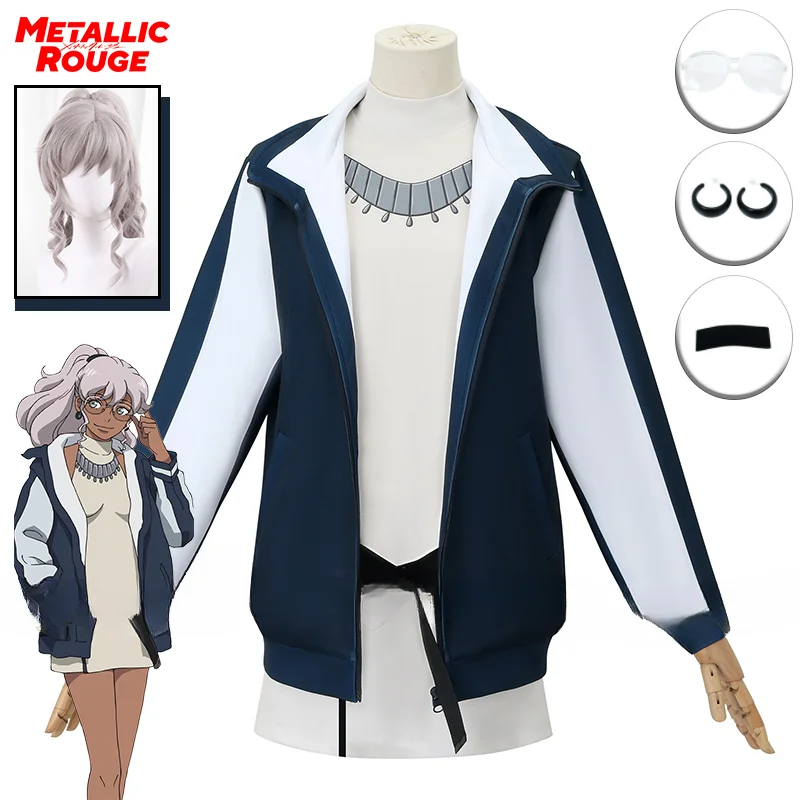 Naomi Ortman Cosplay Costume Anime Metallic Rouge Wig Dress Jacket Uniform Ear Clips Hairpin Glasses Halloween Girls Women
Naomi Ortman Cosplay Costume Anime Metallic Rouge Wig Dress Jacket Uniform Ear Clips Hairpin Glasses Halloween Girls Women