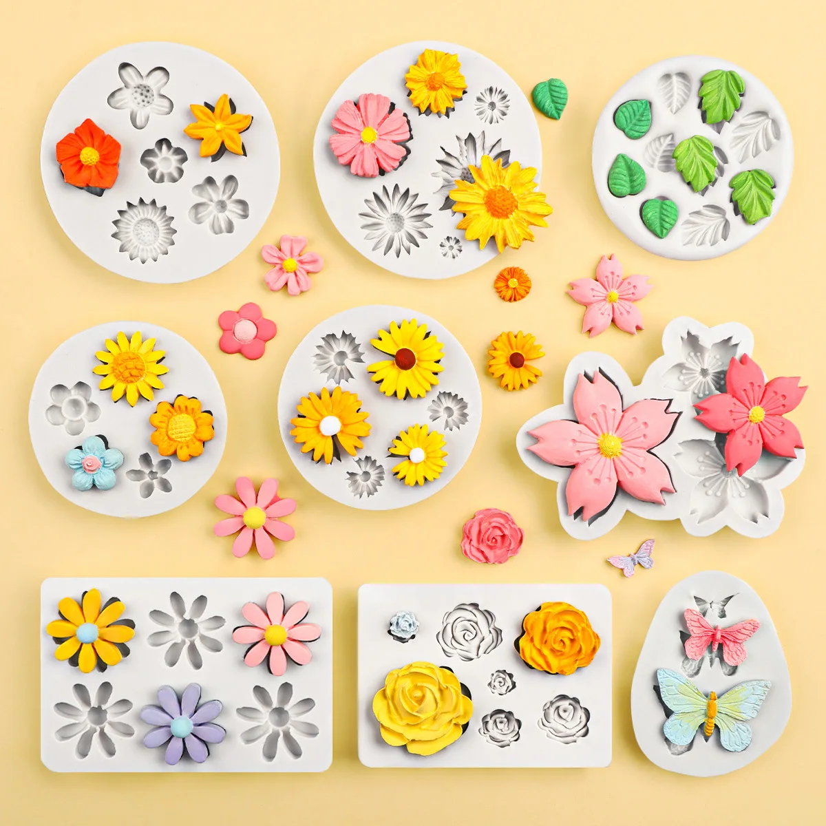 Silicone Mold for Pottery DIY Rose Daisy Butterfly Leaf Sunflower Clay Molds Ceramic Flower Decoration Tools
Silicone Mold for Pottery DIY Rose Daisy Butterfly Leaf Sunflower Clay Molds Ceramic Flower Decoration Tools