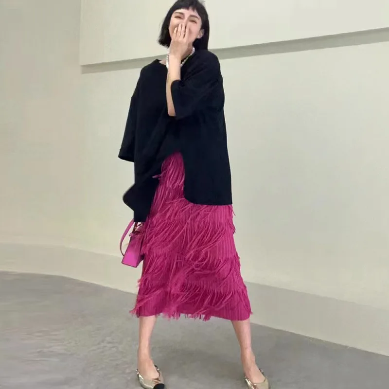 Elegant Fashionable Elastic Waist Skirt Women Korean Retro Skirt
Elegant Fashionable Elastic Waist Skirt Women Korean Retro Skirt