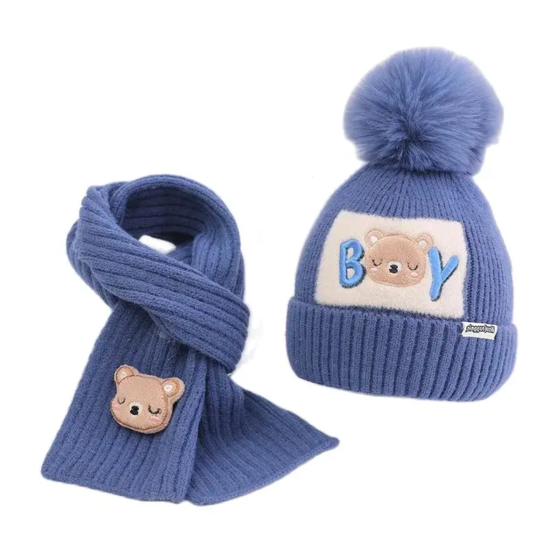 Doitbest 2 Pcs Pompom Kids Hat Scarf Set Boy Embroidery Knit Warm Child Hats For Boys Girls Bonnet Beanie Winter Children Cap
Doitbest 2 Pcs Pompom Kids Hat Scarf Set Boy Embroidery Knit Warm Child Hats For Boys Girls Bonnet Beanie Winter Children Cap