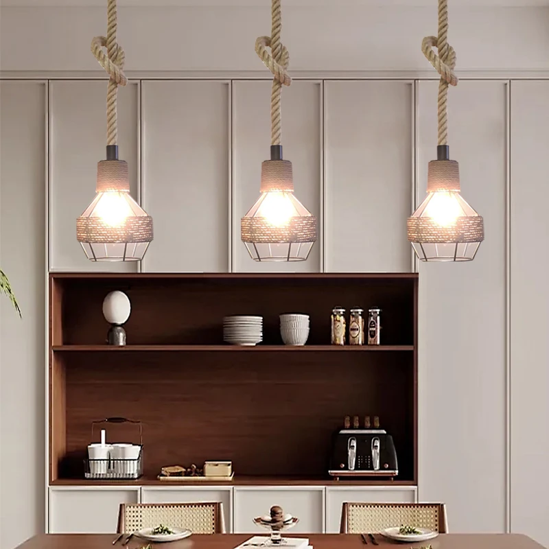 1Pc hemp rope woven hanging pendant light E27 bulb base restaurant bar counter kitchen lighting fixture (without bulb)
1Pc hemp rope woven hanging pendant light E27 bulb base restaurant bar counter kitchen lighting fixture (without bulb)