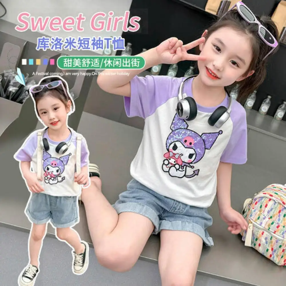 Kawaii Sanrio Kuromi футболка для девочек аниме мультфильм повседневные модные детские с коротким рукавом летняя детская одежда топы оптовая продажа
Kawaii Sanrio Kuromi футболка для девочек аниме мультфильм повседневные модные детские с коротким рукавом летняя детская одежда топы оптовая продажа