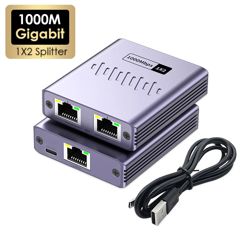 Gigabit 1x2 Network Splitter 1000Mbps 1 to 2 Ways RJ45 Lan Ethernet Adapter 1G 1000M Network Coupler Online Works Simultaneously
Gigabit 1x2 Network Splitter 1000Mbps 1 to 2 Ways RJ45 Lan Ethernet Adapter 1G 1000M Network Coupler Online Works Simultaneously