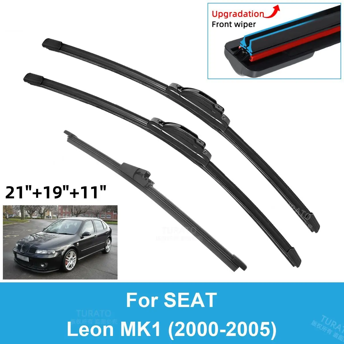 3PCS Car Wiper Blades for 2000-2005 SEAT Leon MK1 Rear Windshield Wipers Double Rubber Car Accessories 2001 2002 2003 2004 2005
3PCS Car Wiper Blades for 2000-2005 SEAT Leon MK1 Rear Windshield Wipers Double Rubber Car Accessories 2001 2002 2003 2004 2005